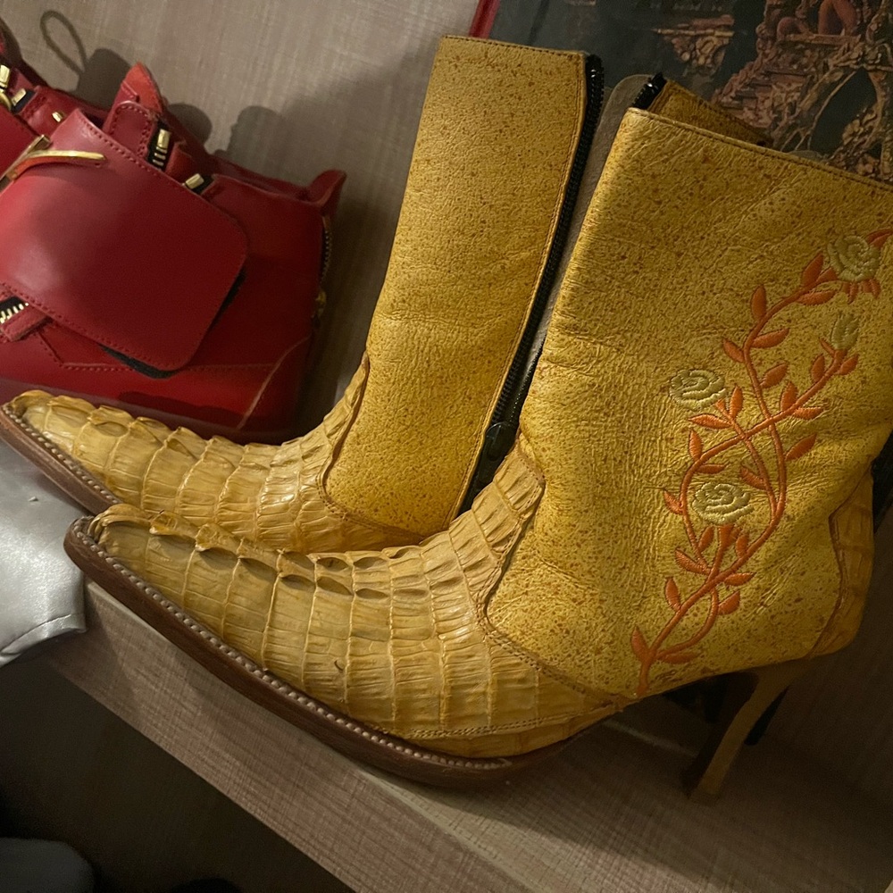 Lagarto Boots Yellow Alligator Boots